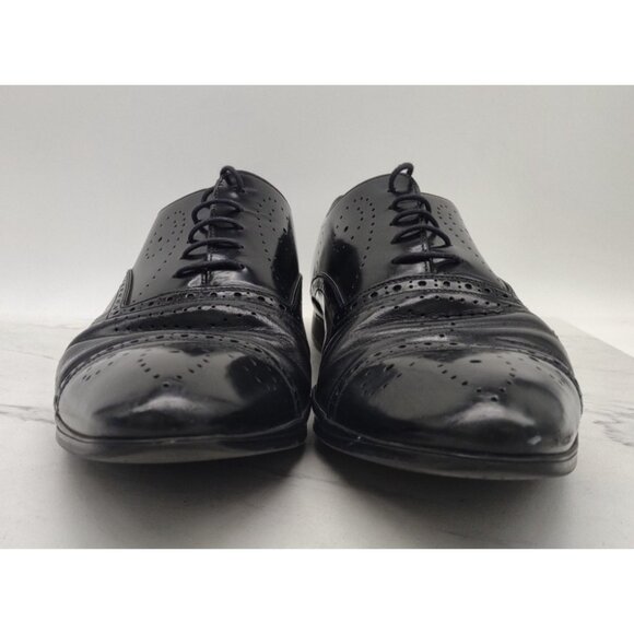 PRADA Mens Leather Dress Shoes Size 12 E Black Lace Up Oxford 1316 main image 13